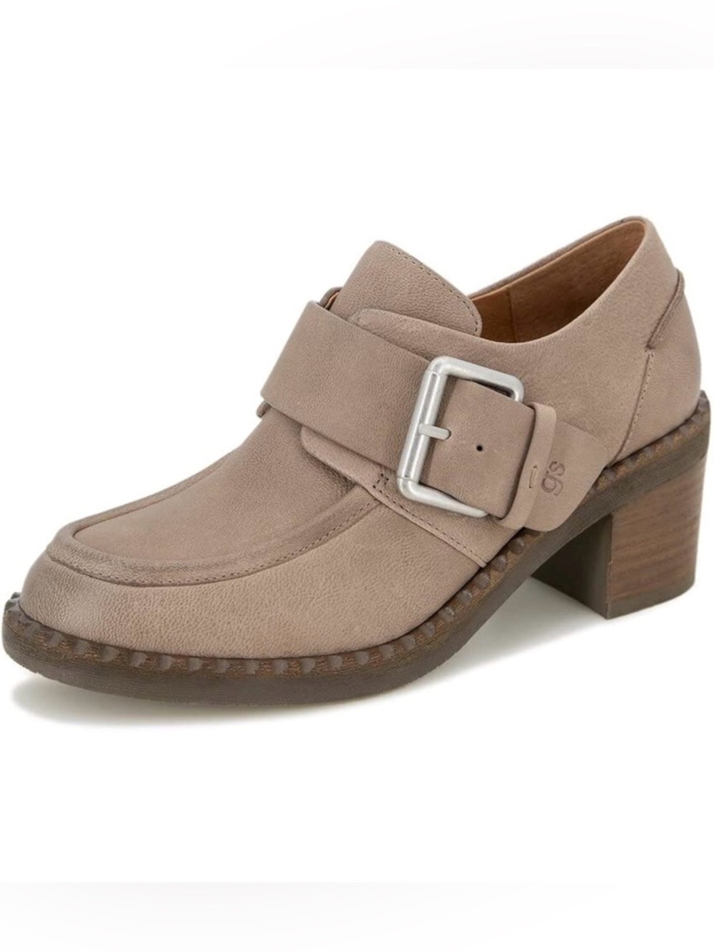Gentle Souls Tan Bestie Leather Slip On Loafer Pumps Shootie Heels S-9